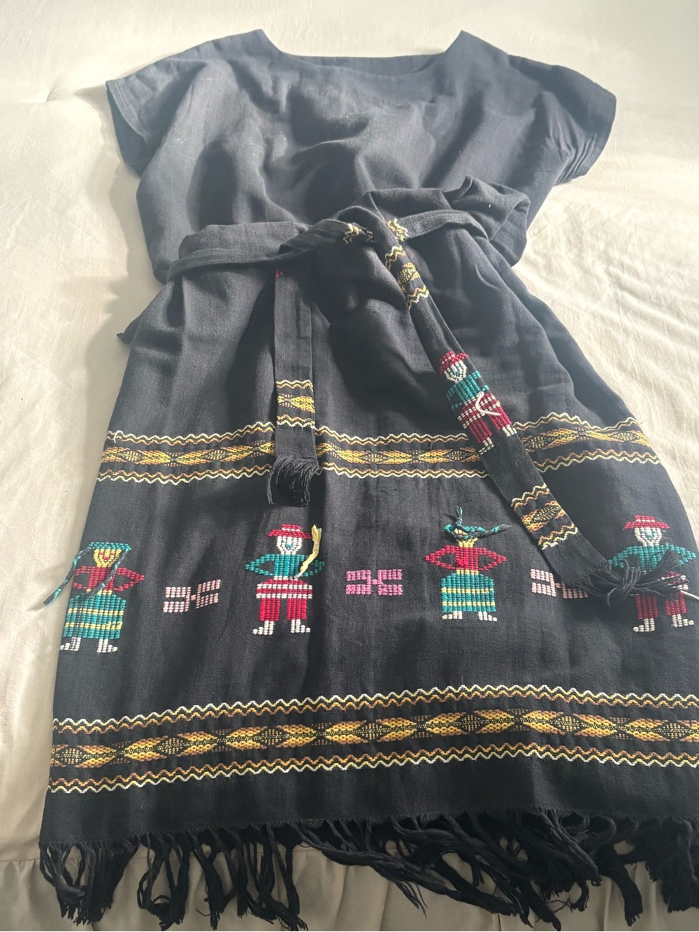 Vintage 80s Southern Images Guatemalan Huipil 3pc Dress Set Large
